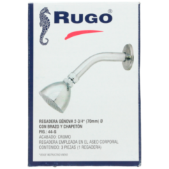 REGADERA REDONDA C/BRAZO CROM 02" GENOVA 44G RUGO