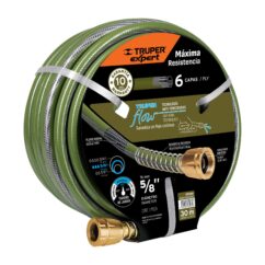 MANGUERA P/JARDIN 30 MT 5/8 6 CAPAS VERDE CONEX LATON TRUPER